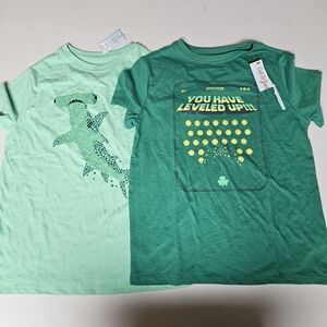 Cat & Jack 10/12 Boys Green Graphic Kids‎ T-Shirts Set